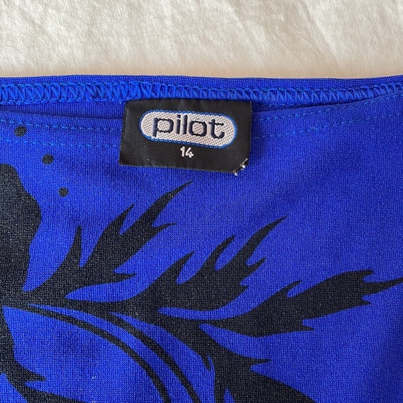 Pilot Brand Royal Blue & Black Sheath Top. Size 14 - Picture 2 of 5